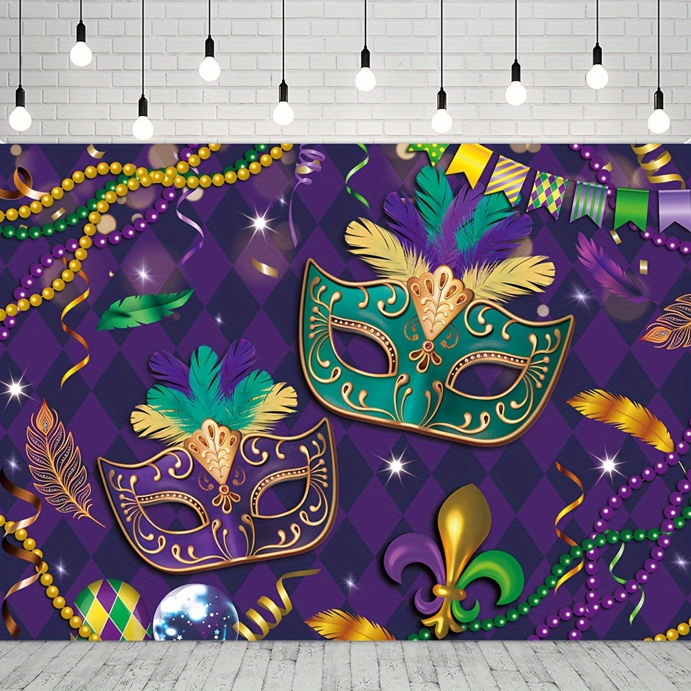 1pc, Sfondo Fotografico Per Il Carnevale, Vinile Maschera Di Perline Viola  Verde Oro Festa Di Addio Al Nubilato Maschera Di Carnevale Banner Foto  Cabina Studio Accessori 82,6X59,0 Pollici/94,4X70,8 Pollici - Temu Italy