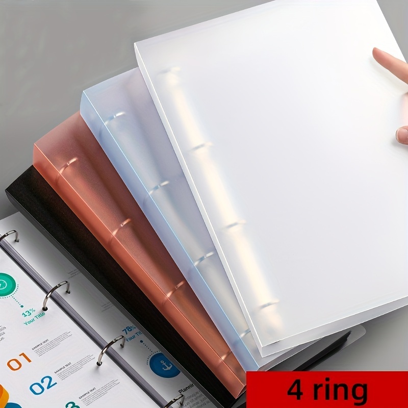 4 ring Binder Covers Folder Blue D clip Plastic Pp Data Clip - Temu Canada