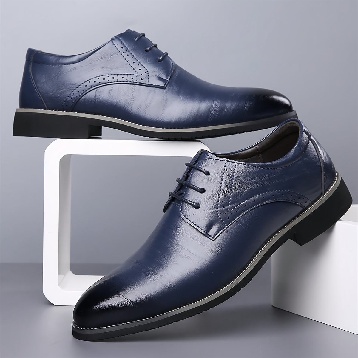 Mens navy deals smart shoes