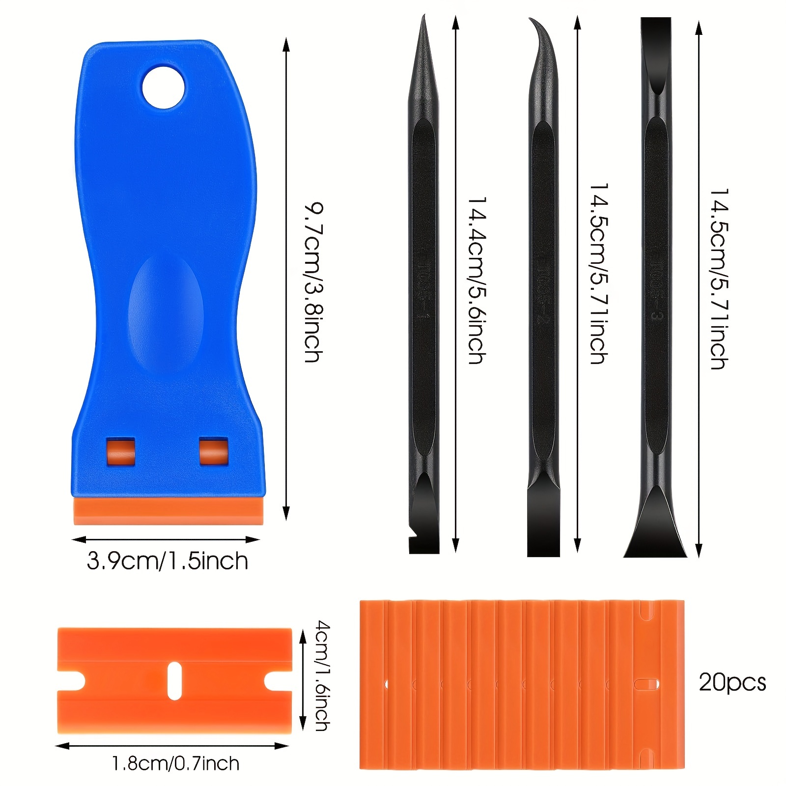 Plastic Scraper, Scraper Tool with 20PCS Plastic Blades, Cleaning