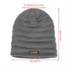 mens winter warm fleece knitted hat outdoor pullover cap