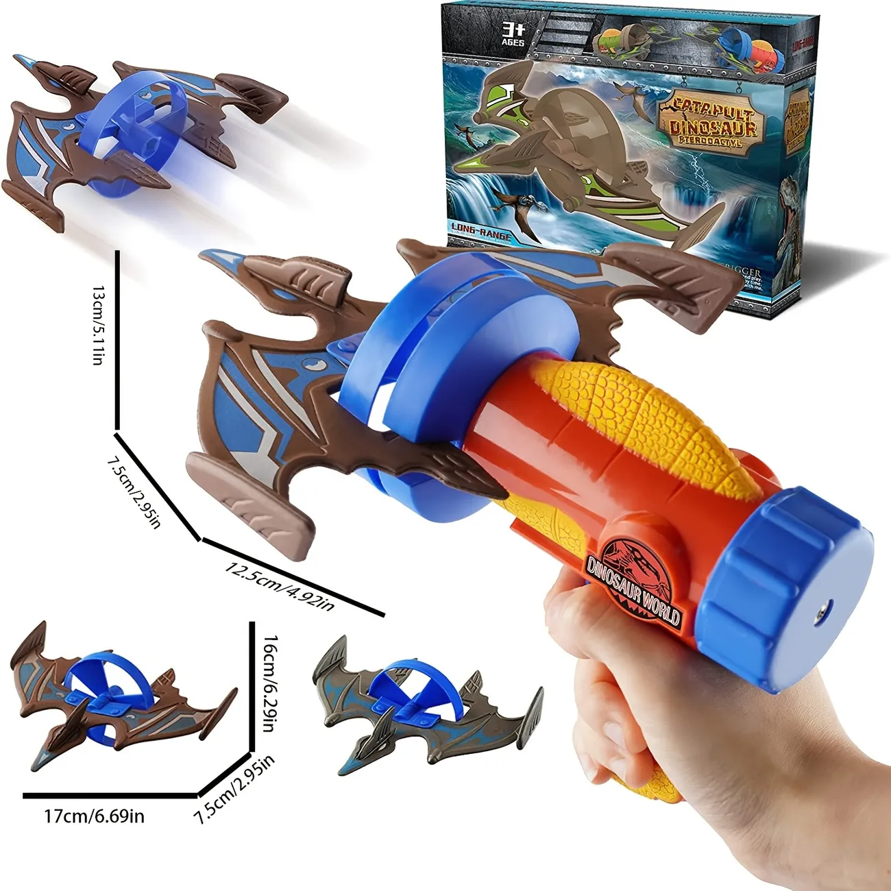 Dinosaur Catapult Plane Toy Target Shooting Game For Kids With Foam Plane Catapult Plane Launcher Dinosaur Target For Shooting Outdoor Toy Gift For Boys 4 Years Old Red - Toys and Games