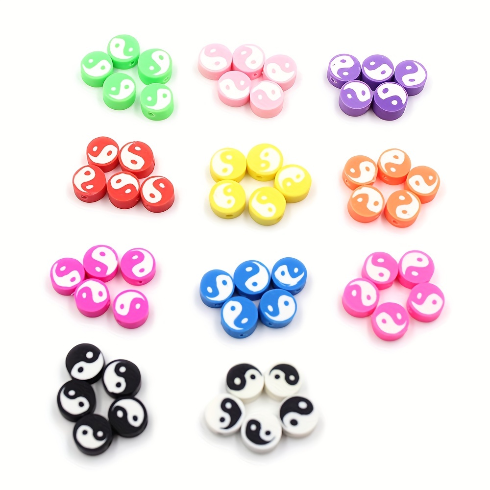 30Pcs/Pack 10mm Polymer Clay Love Beads Loose Beads Red Lucky Clay Beads  For DIY Jewelry Making Bracelet Necklace Accessories