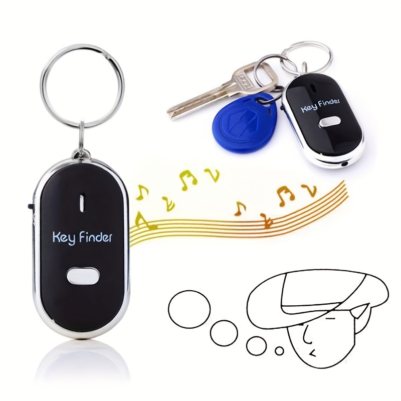 LED Key Finder Locator Find Lost Keys Chain Whistle Sound Control