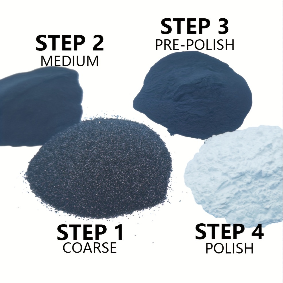 Rock Tumbling And Polishing Grit Kit Rock Tumbler Refill Grit Set 4 Steps  Media Step 1/2/3/4 Silicon Carbide And Alumina Powder Compatible With Any Rock  Tumbler - Temu United Arab Emirates
