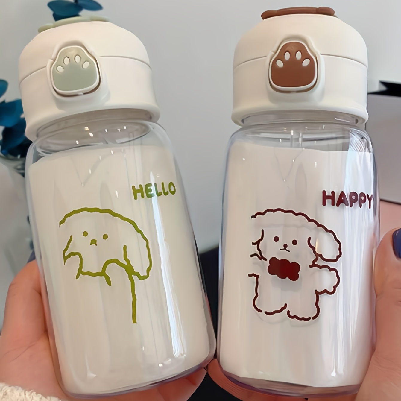 Kawaii Portable Sports Water Bottle Cartoon Plastic - Temu