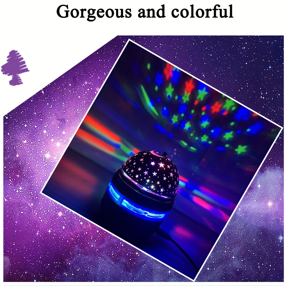 1pc Rgb Projector Light Automatic Rotation Led Small Night Light Usb  Charging Environment Suitable Family Bedroom Stereo Party Lights, Shop  Latest Trends