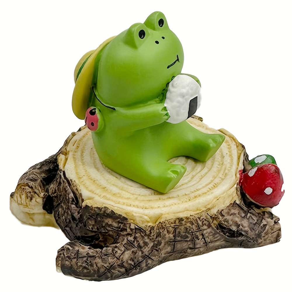 Cute Mini Frog Statue Cute Desktop Decoration Rice Ball Frog - Temu Canada