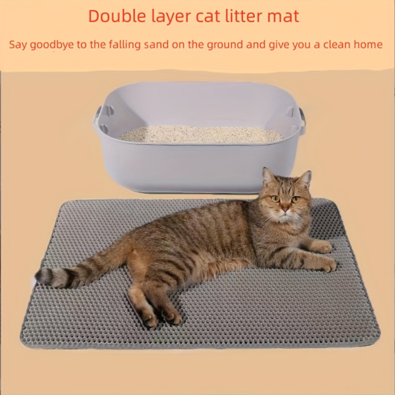 Waterproof Pet Cat Litter Mat Double Layer Pet Litter Box Mat Non-slip Sand