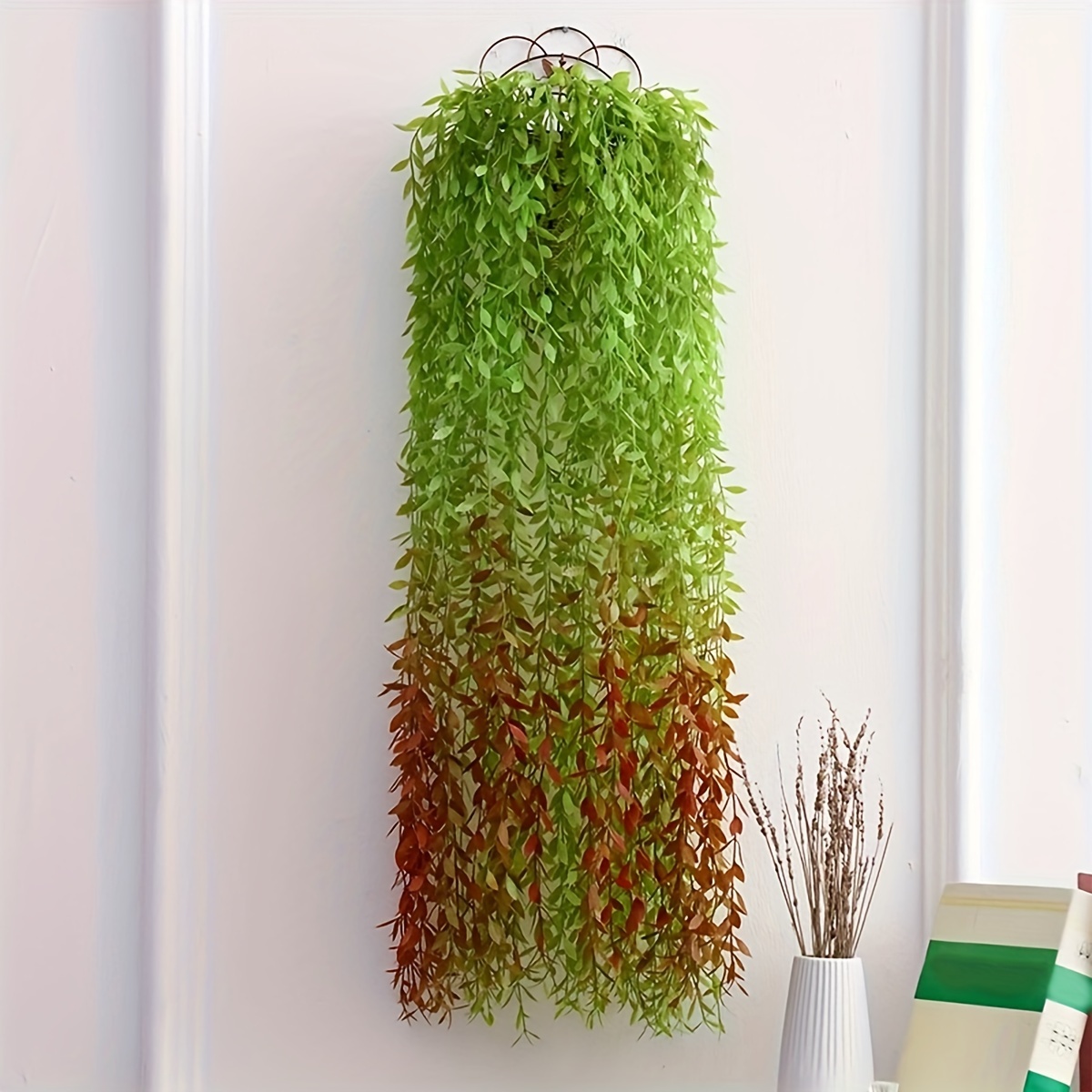 

5pcs Artificial Hanging Plants, Fake Vines Plastic Ivy Greenery Christmas Decorations Garland Faux Vine Grass Flowers Leaves Outdoor Indoor Home Garden Party Wedding Bedroom Wall Decor