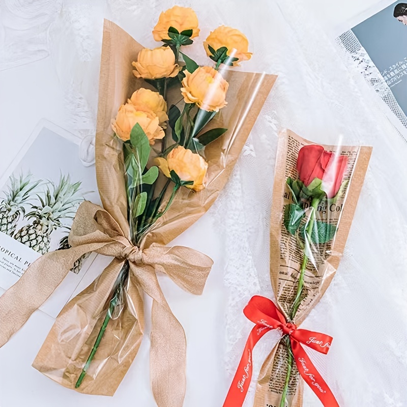love making bouquets 💐 #flowers #bouquettutorial #brownpaperbag #trad, paper bag flower bouquet