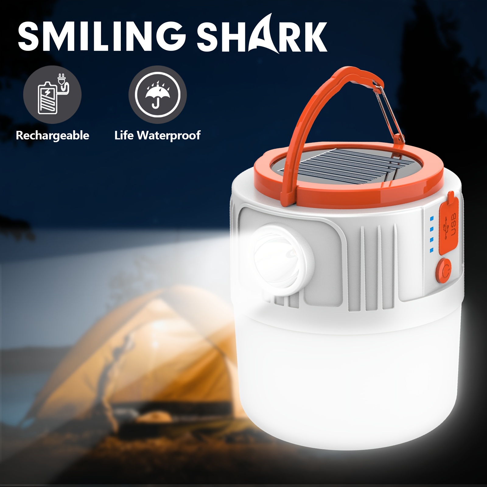 Smiling Shark LED Stirnlampe 2 Pack, Mini Kopflampe mit Weißlicht