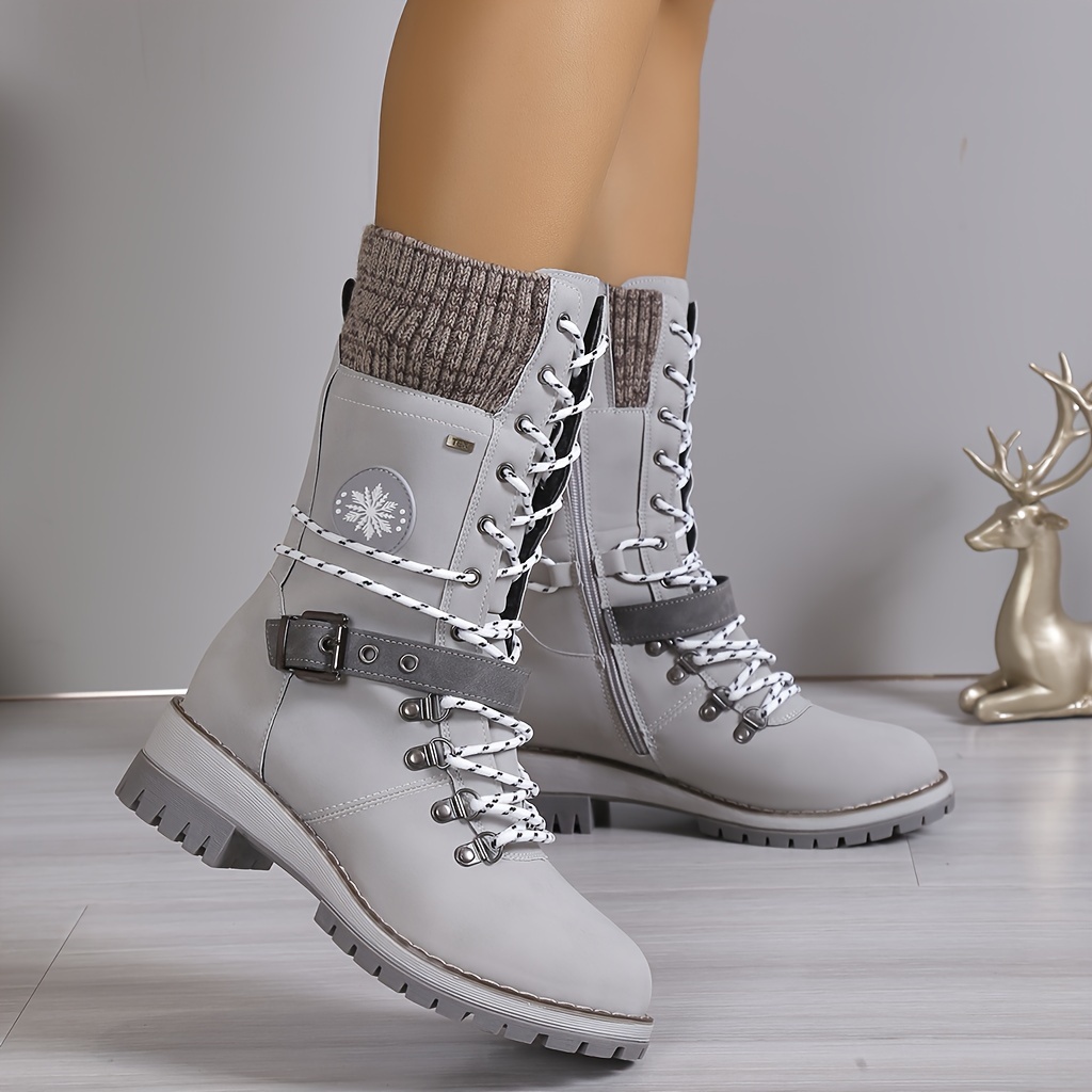 nsendm Female Shoes Adult Womens Garden Boots Mid Calf Autumn and Winter  Boots Women Fashion Boots Womens Cotton Nightgowns Mid Calf BU2 9 