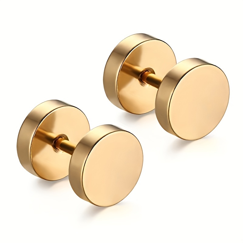 Men's deals dumbbell earrings