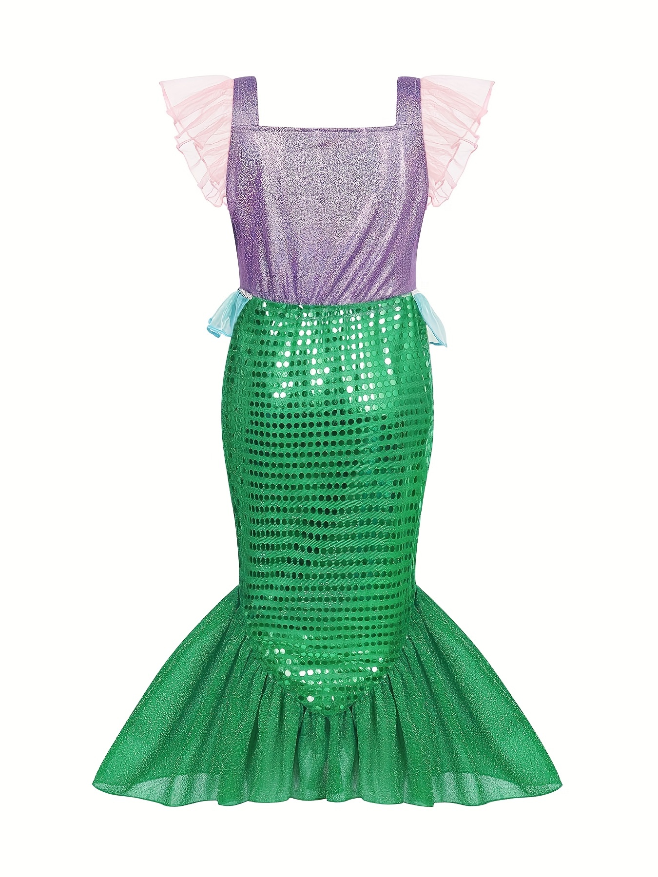 Disfraz de sirena Ariel para niñas pequeñas, disfraz de princesa con  accesorios