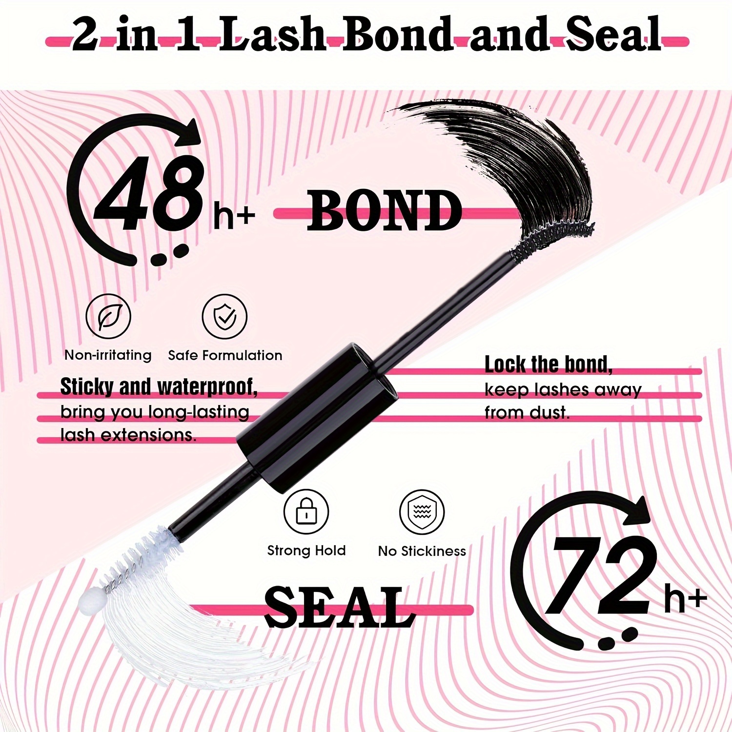 Lash Bond Seal Eyelash Glue Seal 2 in 1 Brush Head Adhesive - Temu