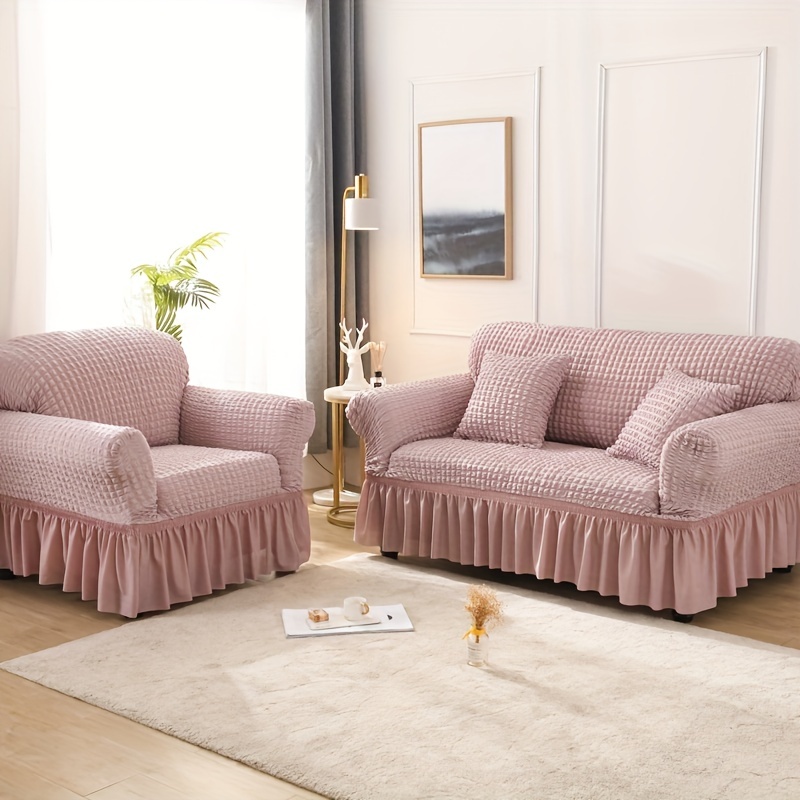 Stretch Sofa Slipcover Easy Fitted Sofa Couch Cover Skirt - Temu