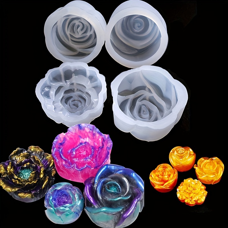 3D rose mold, Large rose mold, 3D flower mold, Large rose silicone