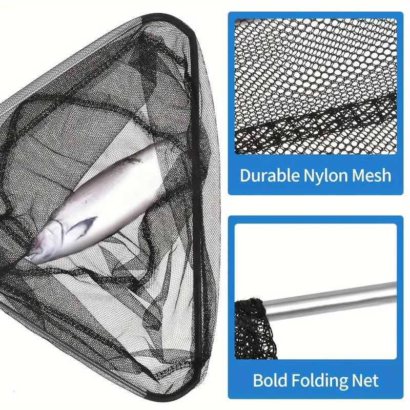 LEOFISHING Heavy Duty Fishing Net With Foldable Pole - 180.14cm/239.88cm  (5.91FT/7.87FT) Portable Fishing Net, Fishing Tackle