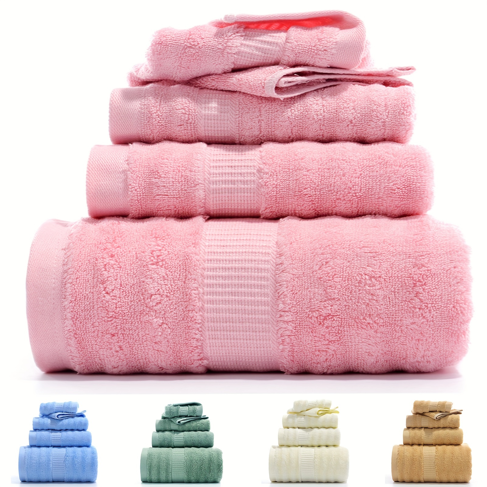 Bamboo Fiber Towel Set, Contains 1 Bath Towel, 2 Hand Towel, Household Hand Towel  Bath Towel, Bathroom Supplies - Temu