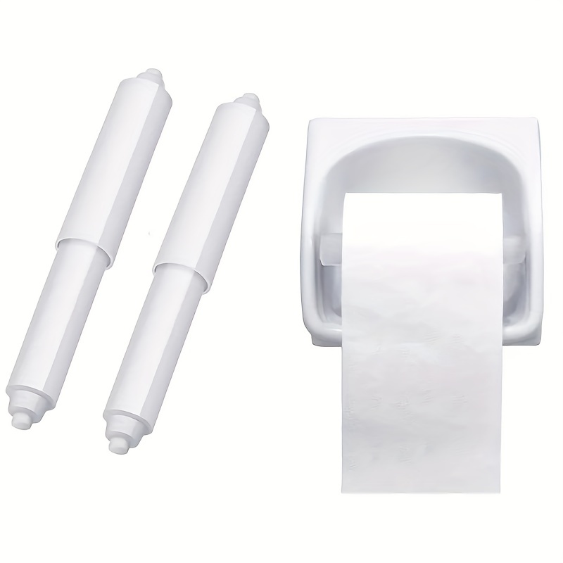 Toilet Paper Holder Replacement Rod 4 Pack – Toilet Paper Holder Spring  Loaded Rod – Toilet roll Holder Rod – Durable Plastic Design - White (4  Pack)
