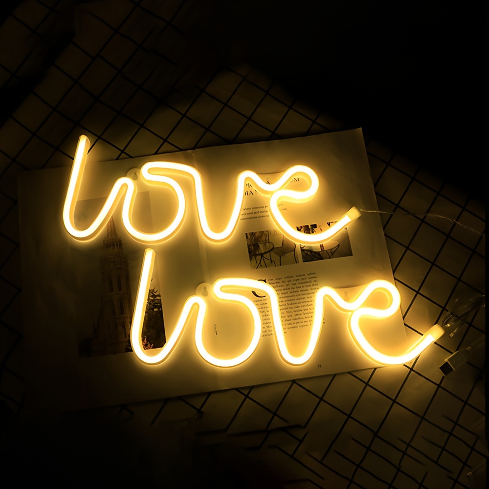 1 Pieza Luces Led Letras Amor Romántico Luces Neón - Temu