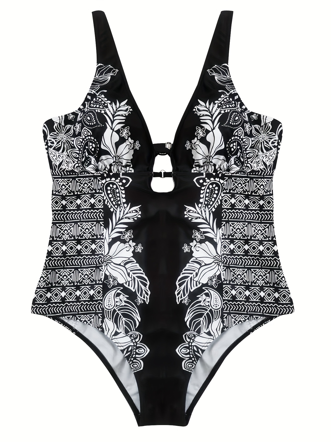 Plus Black Detail Geo Lace Body