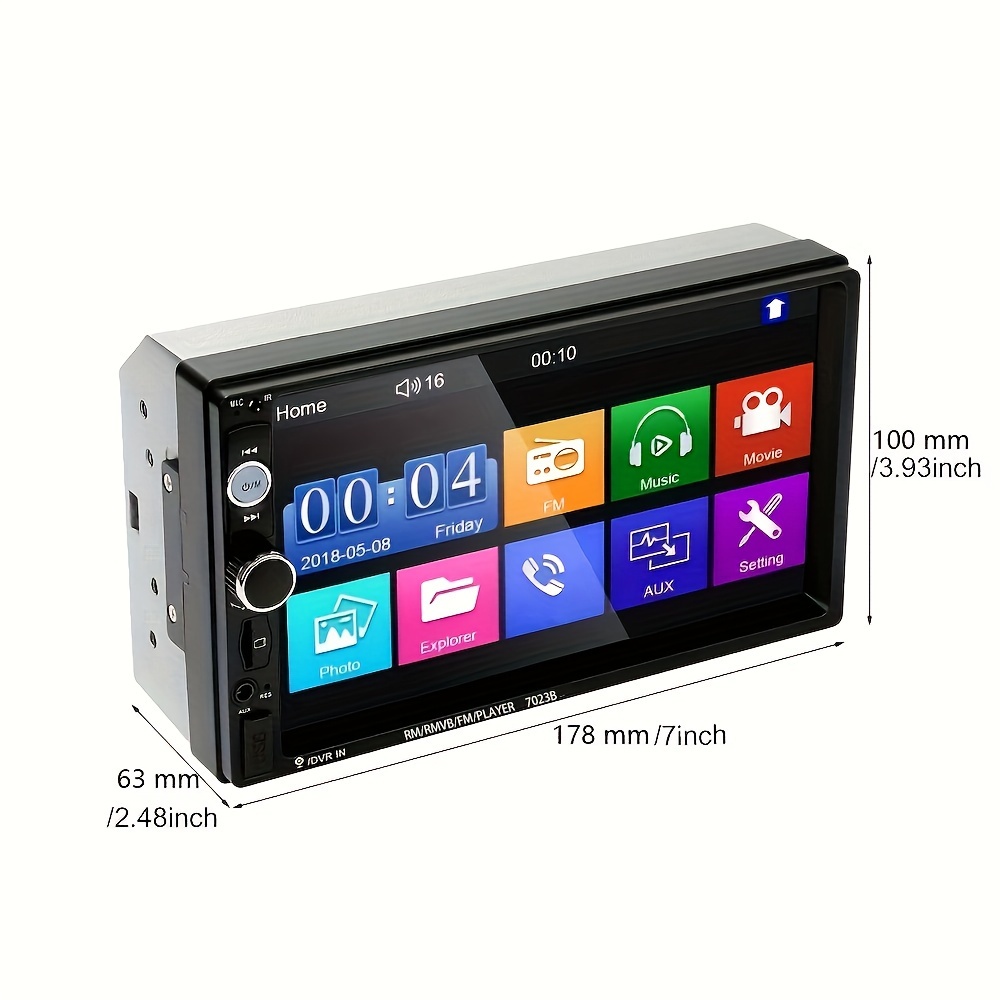 2 Din Car Stereo Radio 7'' HD Touch Screen Car Multimedia Player Audio With  Mirror Link USB FM Autoradio + Rear View Camera