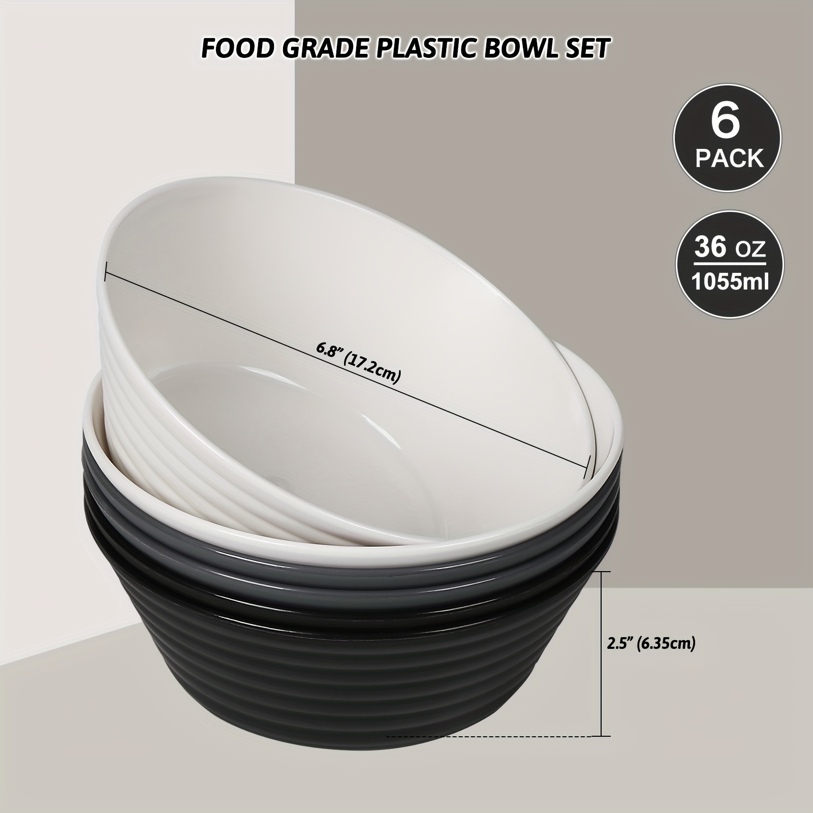 Large Soup Bowls Deep Cereal Bowls Bpa free Unbreakable - Temu