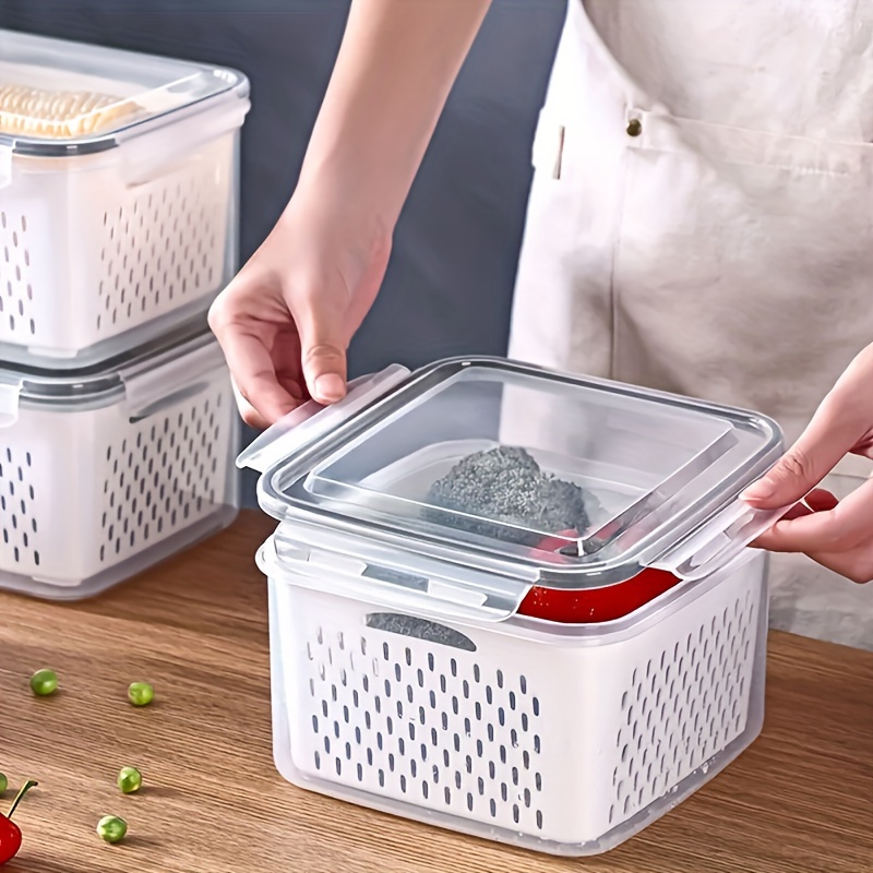 Large Plastic Food Storage Container with Lid for Kitchen and Fridge Set