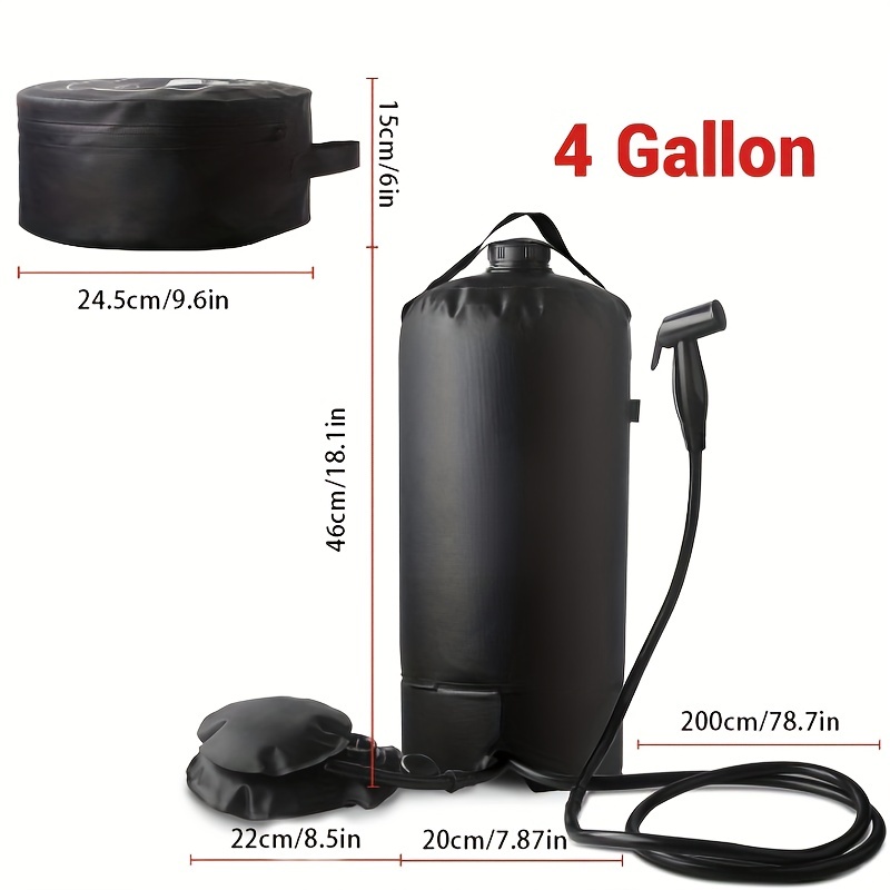 Yeto 12L/3.17 Gallons Portable Camping Shower Portable Shower for Camping Camp Shower Solar Shower Outside Shower with Pressure Foot Pump and Handy