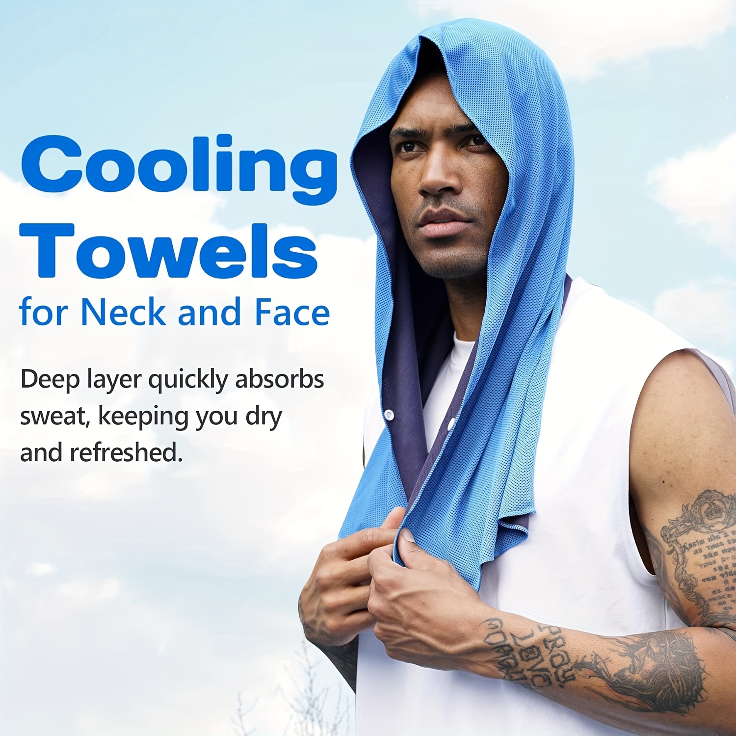 

1pc Cooling Hoodie Towel, Absorbent Quick-drying Cooling Towels For Neck And Face, Sunscreen Cooling Neck Wraps