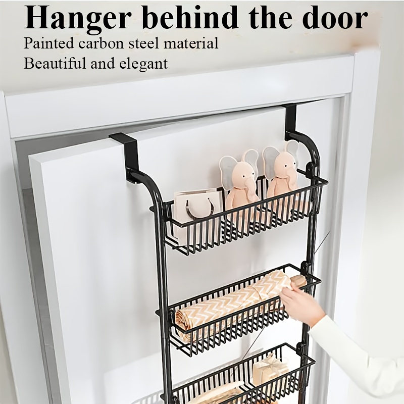 Adjustable 6-layer Storage Rack For Door Back, Bedroom Door Mounted Storage  Rack, For Kitchen, Bedroom, Living Room, Six Layer Hanging Basket, Painted  Carbon Steel Material, Stable Strong Load-bearing Capacity, Household  Supplies 