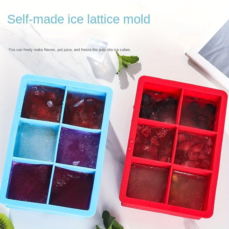 Ice Cube Molds Silicone 6 Squares Large Square Ice Trays - Temu Japan