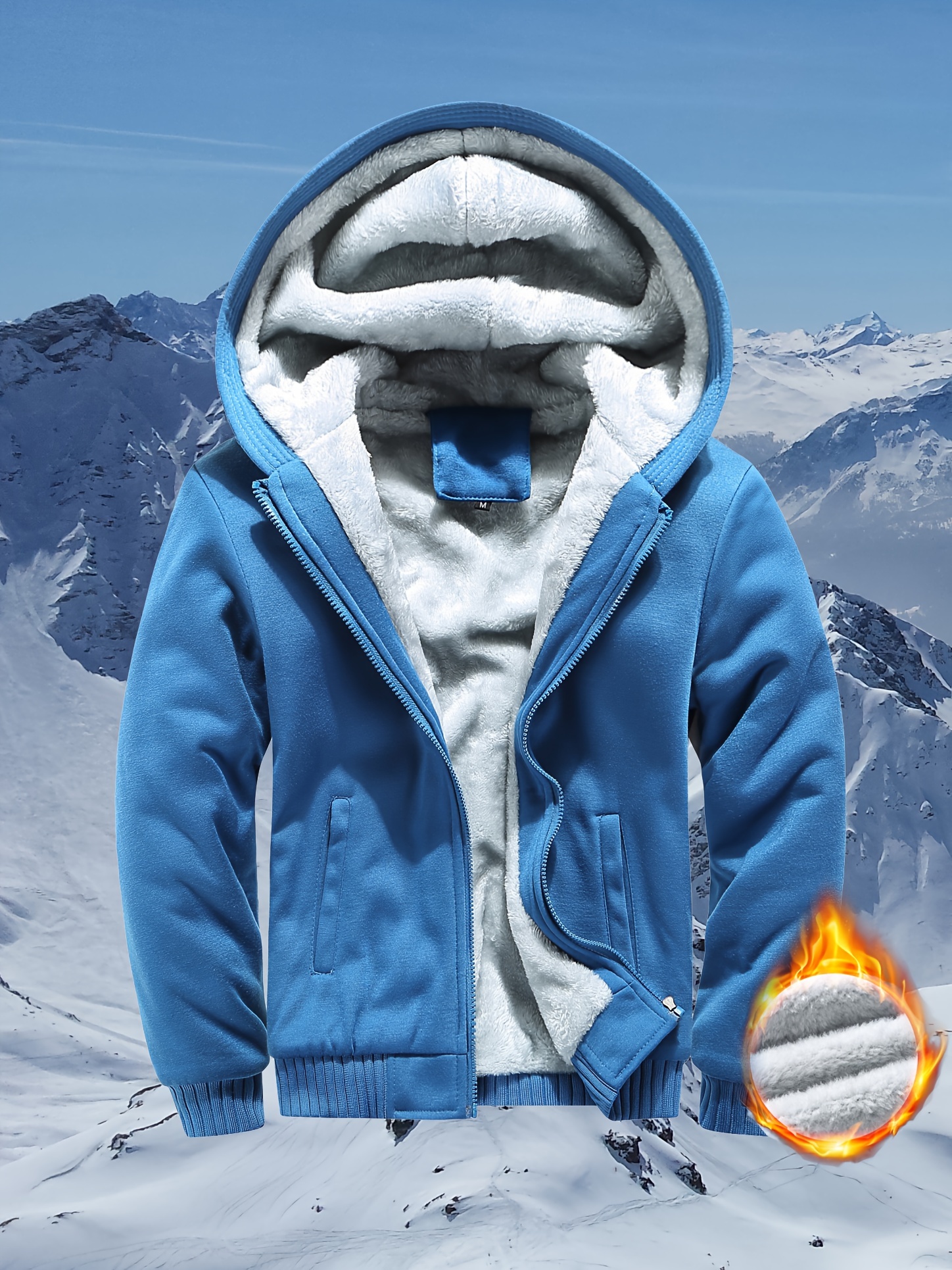 Zip Slant Pockets Hooded Jacket Casual Thermal Long Sleeve - Temu Canada