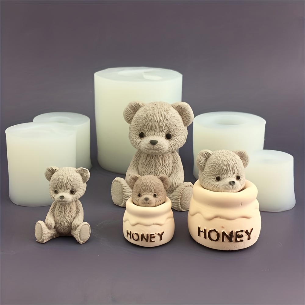 3d Toy Bear Silicone Candle Mold Mini Bear Perfume Plaster - Temu