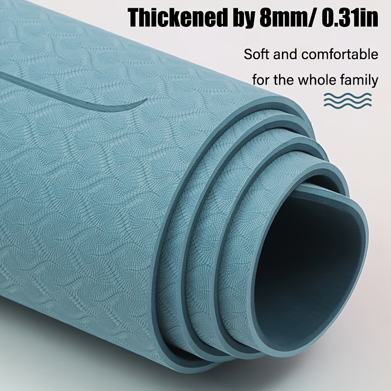 Two-color TPE yoga mat, non-slip, waterproof, high elastic, for dance  exercise, fitness, for beginners training, 183x61x0.8cm