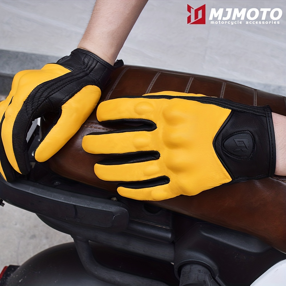 Guantes De Cuero De Piel De Cabra Para Motocicleta Para Hombre Y Mujer,  Guantes De Ciclismo Con Pantalla Táctil, Guantes De Ciclismo Para Deportes  De