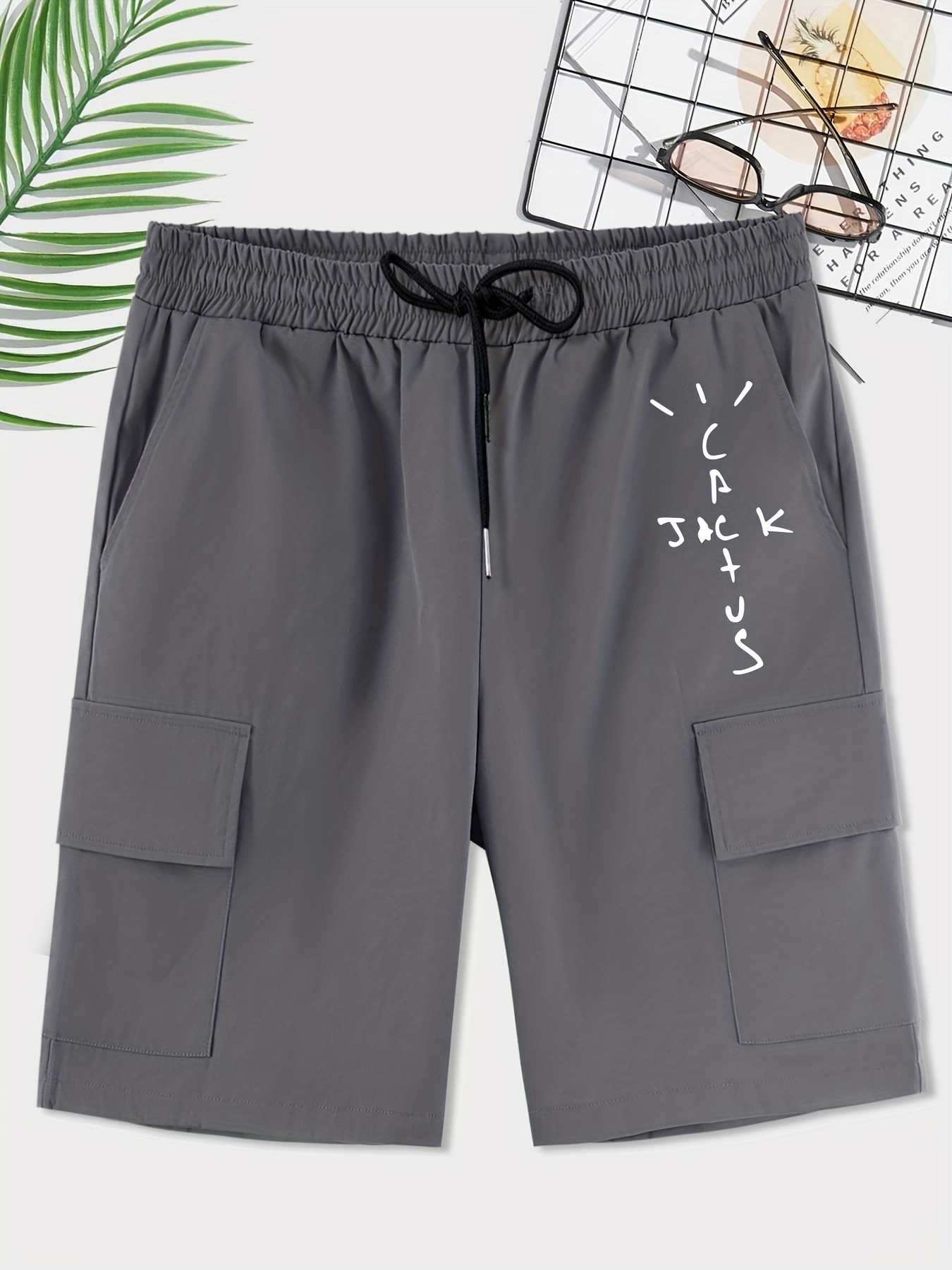 Men's Casual Waist Drawstring Cargo Shorts