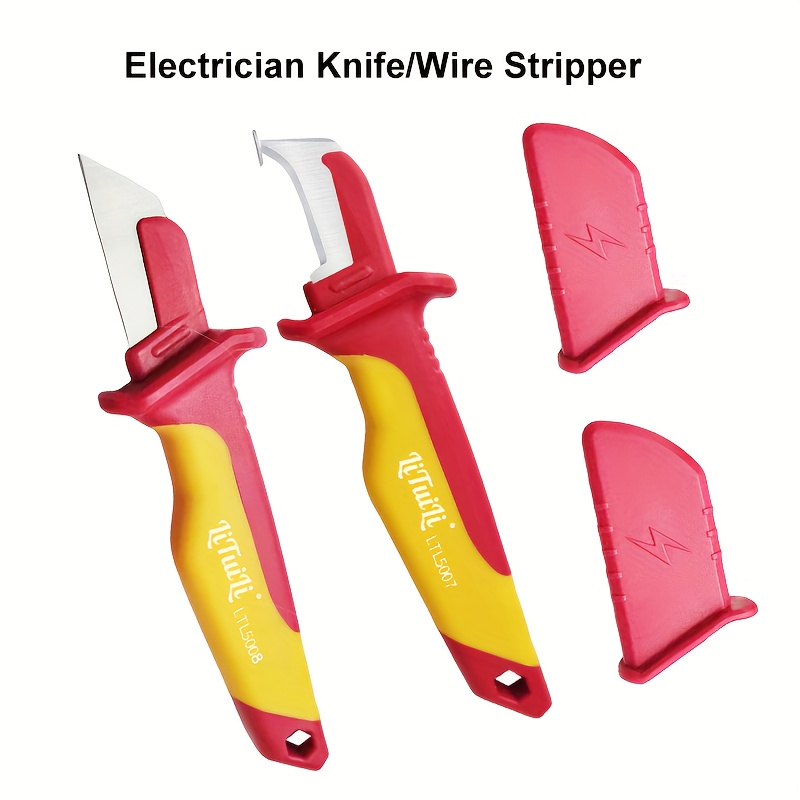 Herramienta pelacables de cuchilla para cables, cuchilla para cables,  aislante, cuchillo para electricista, cortador pelacables antimagnético  para