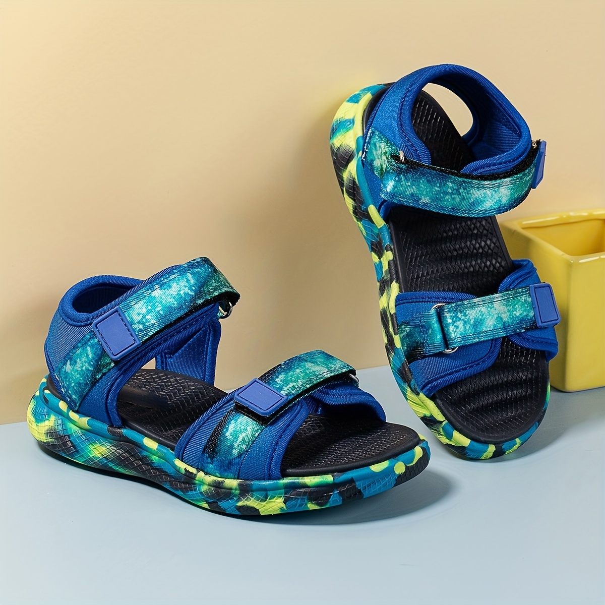 Boys Trendy Hook Loop Sandals Wear resistant Non slip Comfy - Temu Bahrain