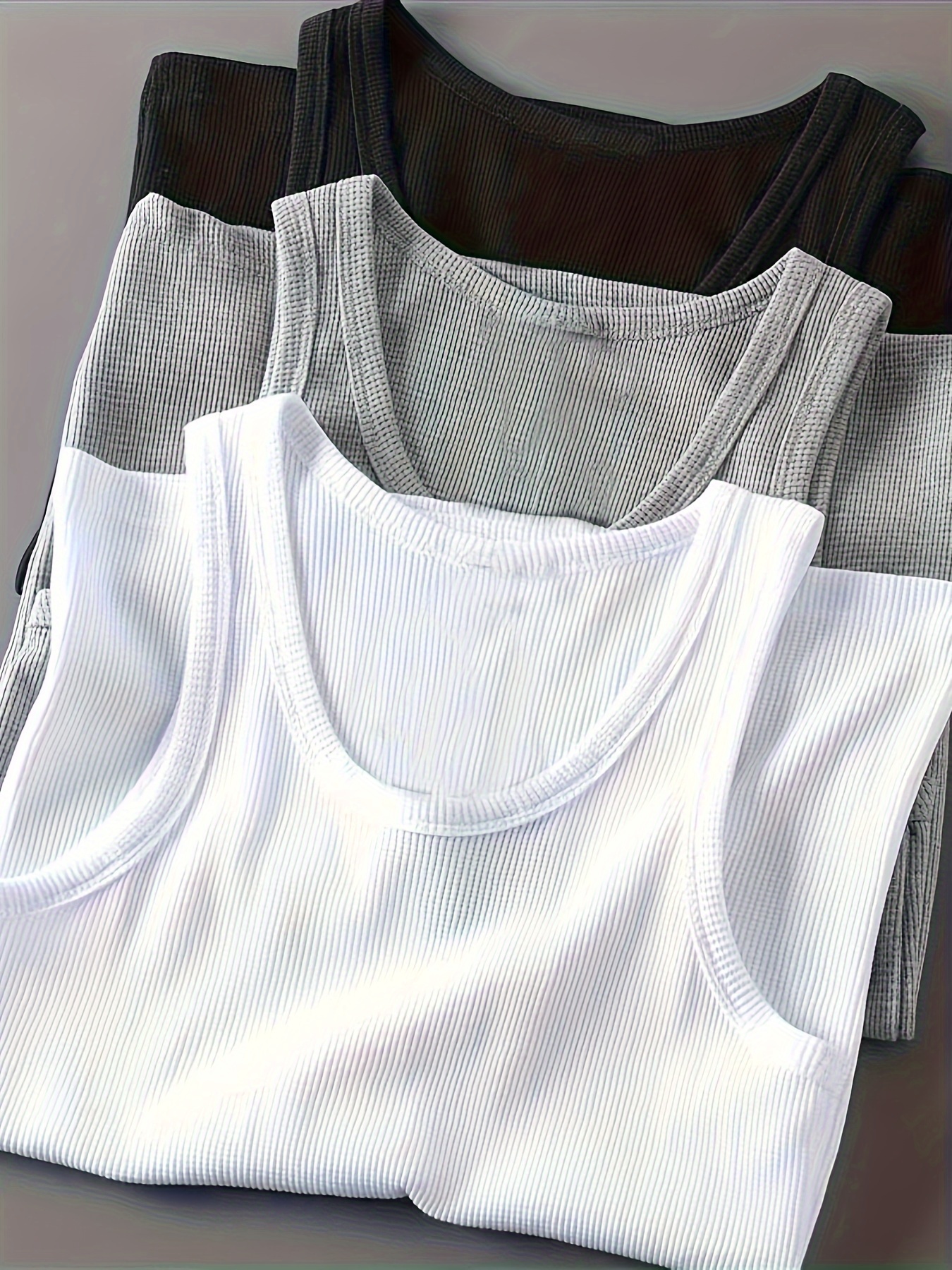mens solid tank top active quick dry breathable crew neck sleeveless shirt mens clothing for summer outdoor details 4