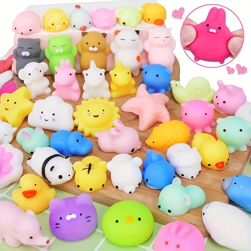 40PCS Mini Squishy Toys Mochi Squishies Kawaii Animal Pattern