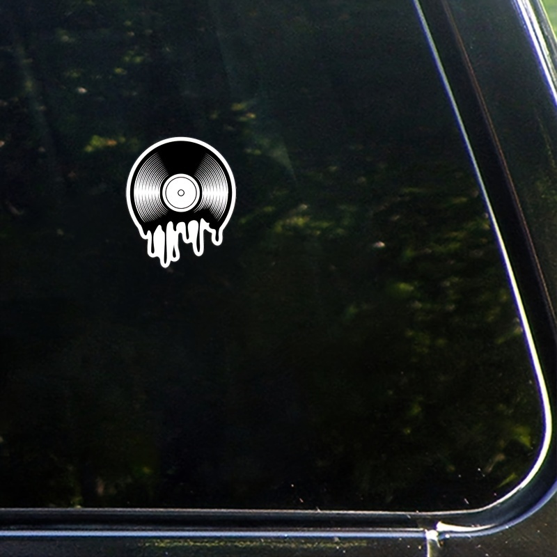  WickedGoodz Retro Dripping Vinyl Record Decal - Music Bumper  Sticker - for Laptops Tumblers Windows Cars Trucks Walls : Automotive