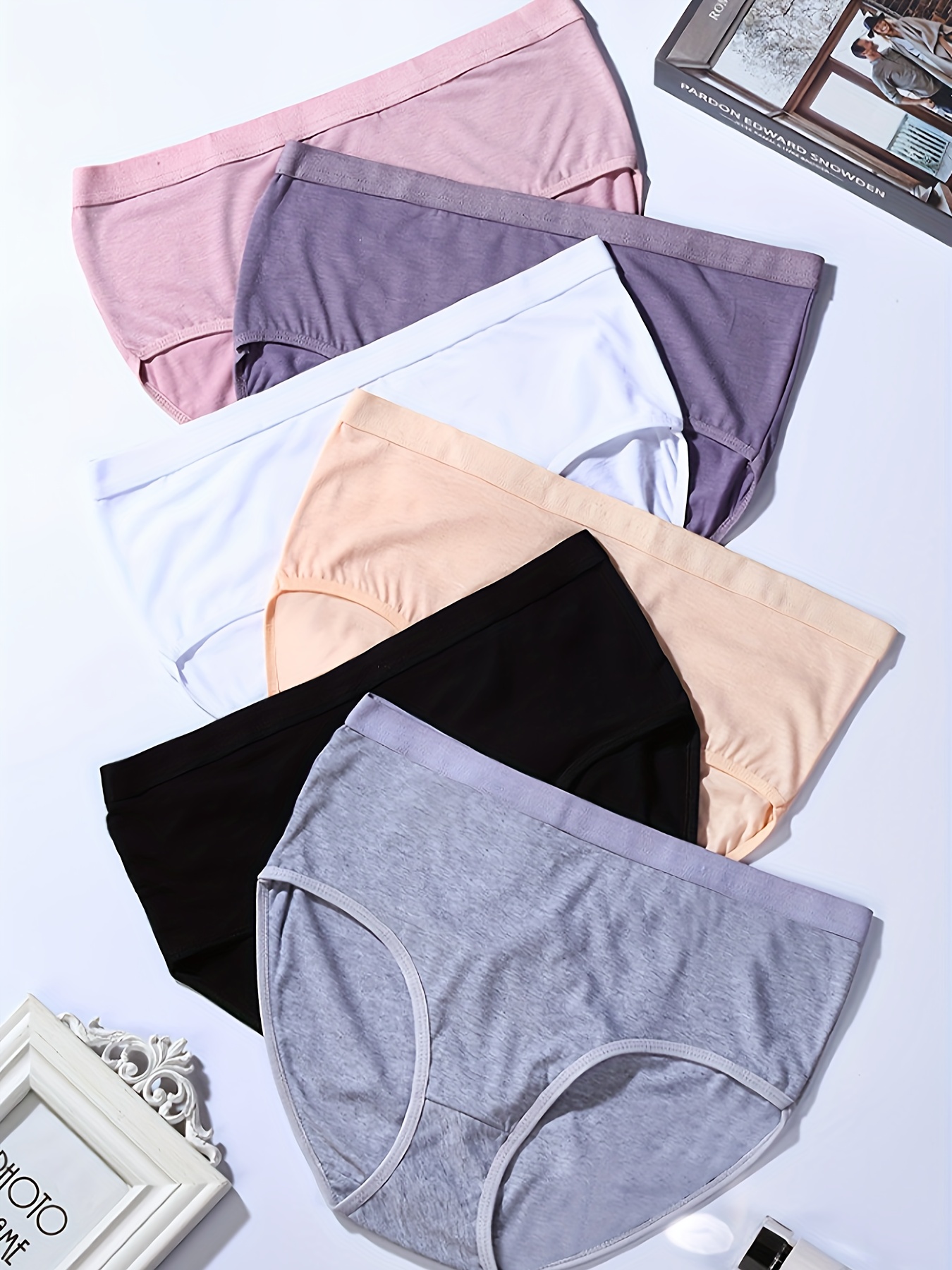CAILECOTTON Women's Cotton Underwear Soft Breathable Ladies Briefs
