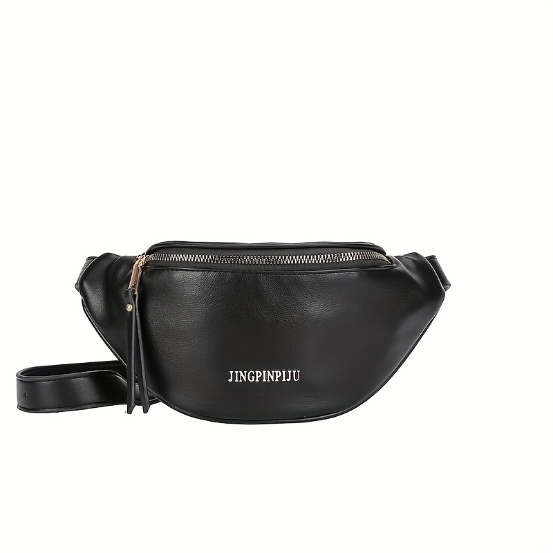 Letter Pattern Waist Bag, Trendy Nylon Crossbody Bag, Outdoor