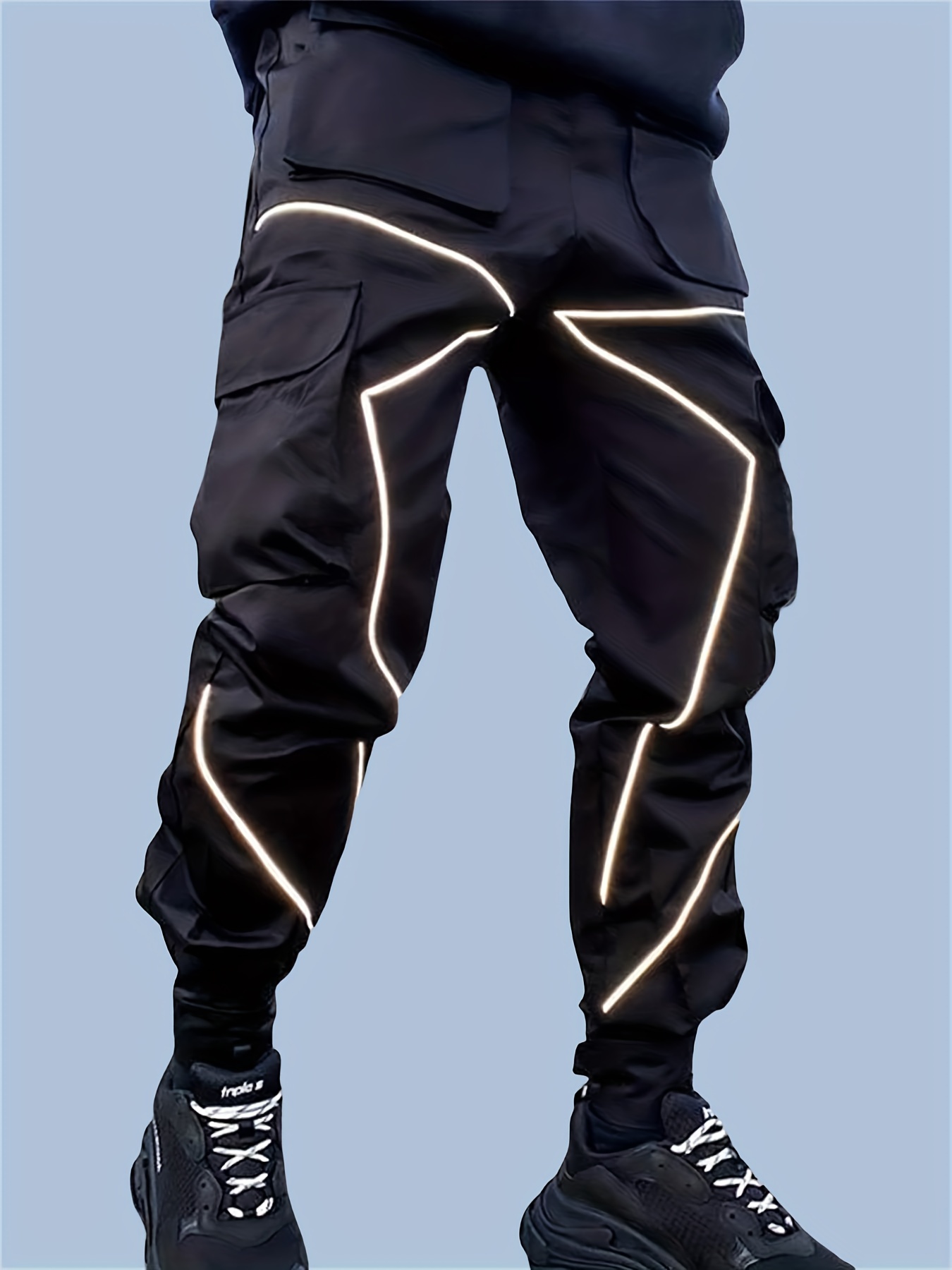Tech Wear Black Reflective Pants
