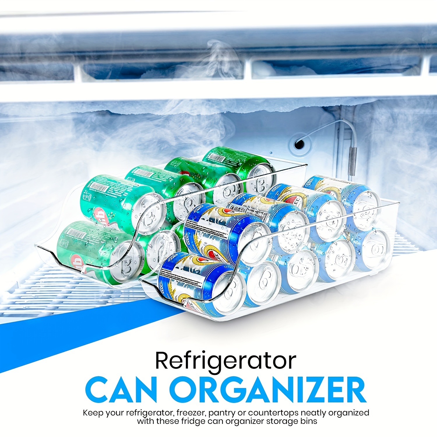 1 Organizador Latas Refrescos Doble Capa Refrigerador - Temu Mexico