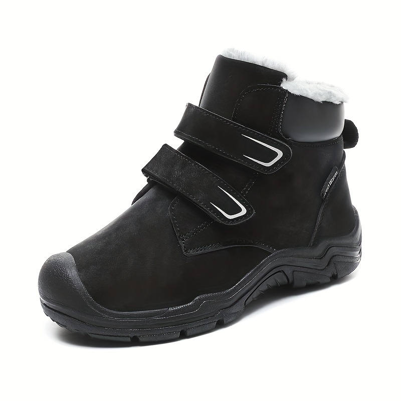 Chaussures courtes en coton pour enfants, peluche et chaudes, bottes de  neige épaisses antidérapantes à griffes de glace pour garçons et filles