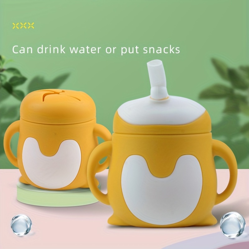 14 Oz Kids Sippy Cups with Straw, Spill-Proof Sippy Cup Learner